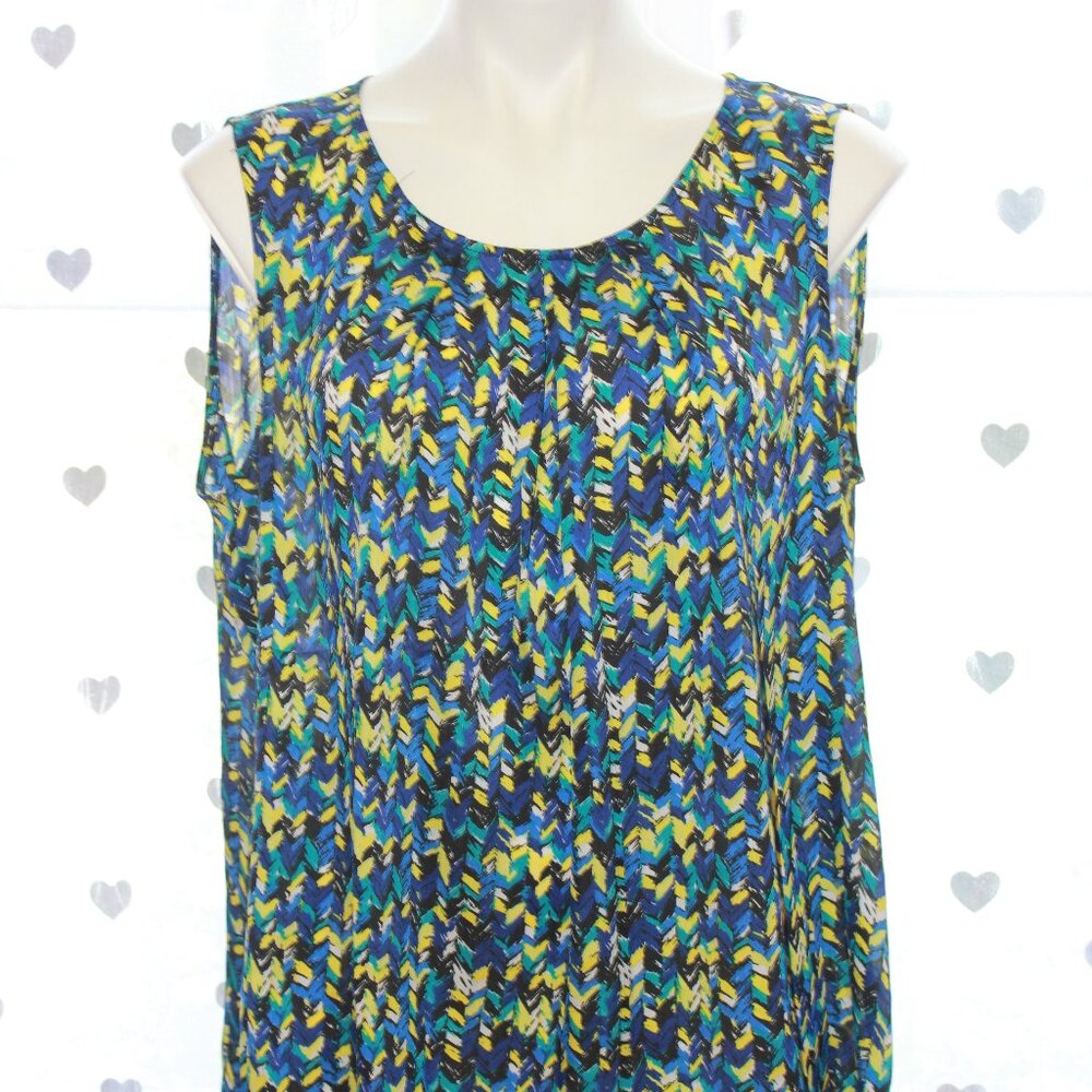 #352 Kasper Multicolored Dressy Tank Size 2X